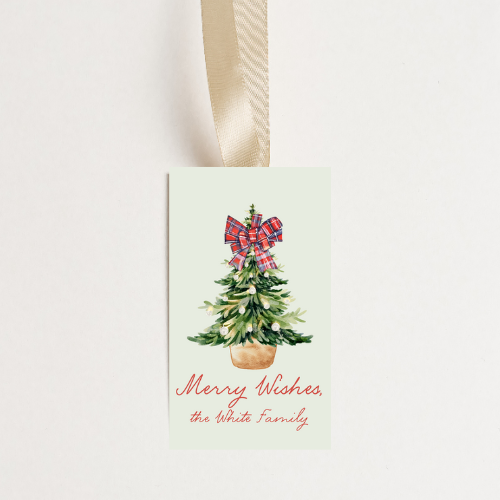 Merry Wishes Personalized Gift Tag
