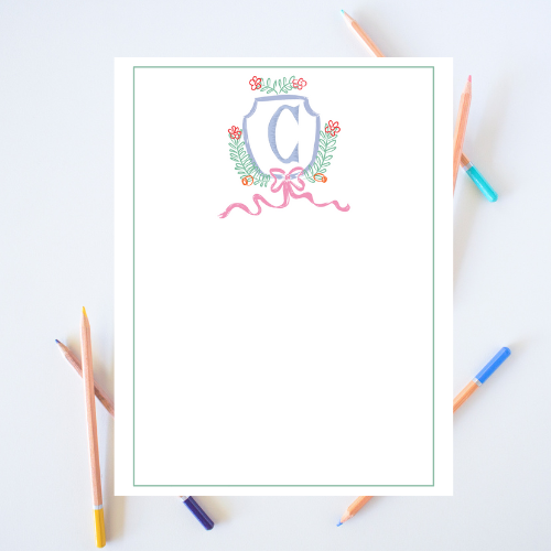 Pink Poppy Crest Notepad