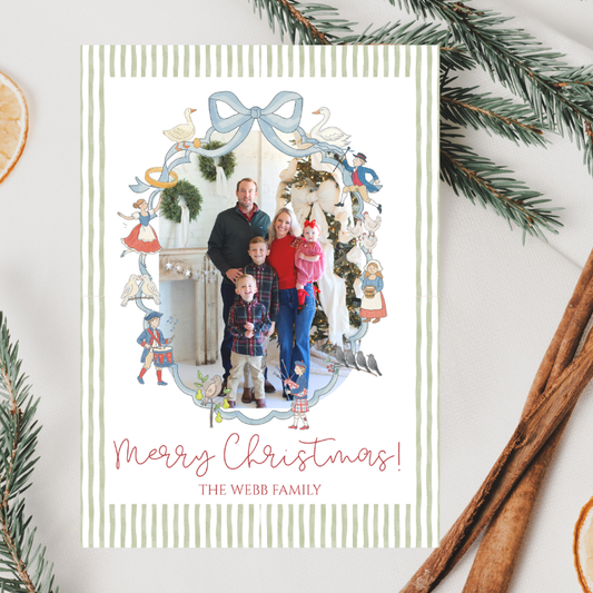 12 Days Of Christmas Crest Card