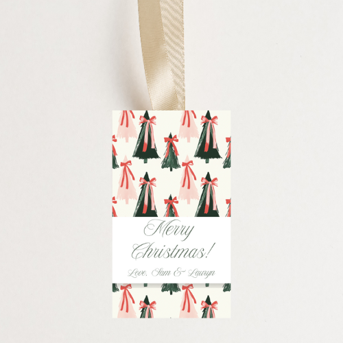 Christmas Tree Ribbons Personalized Gift Tag