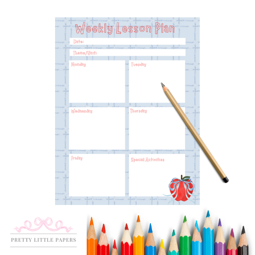 Teacher Weekly Lesson Plan Large Notepad