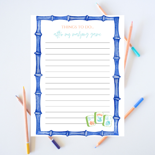 After My Mahjong Game Notepad