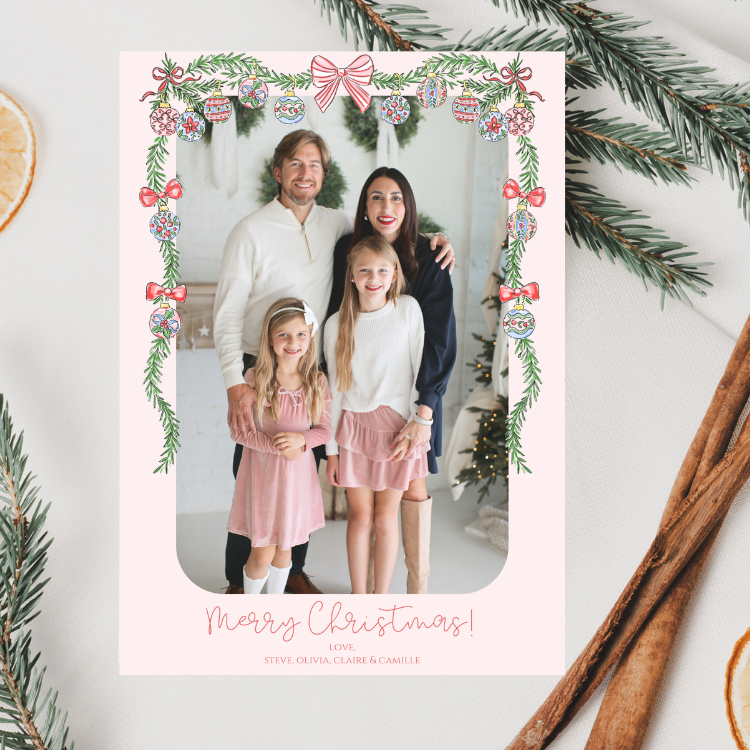 Chinoiserie Bauble Christmas Card